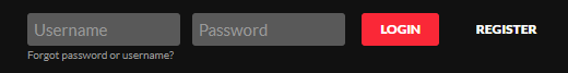 Login screen